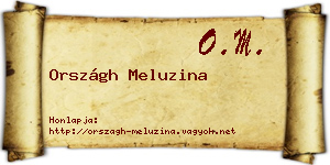 Országh Meluzina névjegykártya